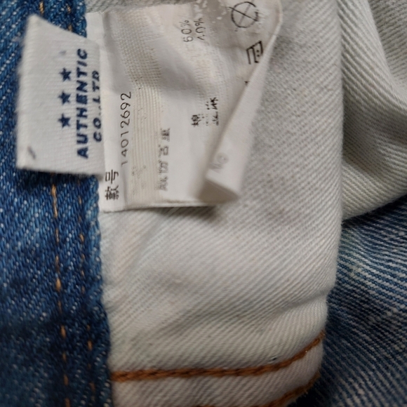 Cube Sugar Japanese Blue‎ Denim Linen Blend Size M Paint Drop Art - Picture 11 of 11